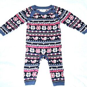 6-12m Hatley Fair Isle Sweater Romper Girl